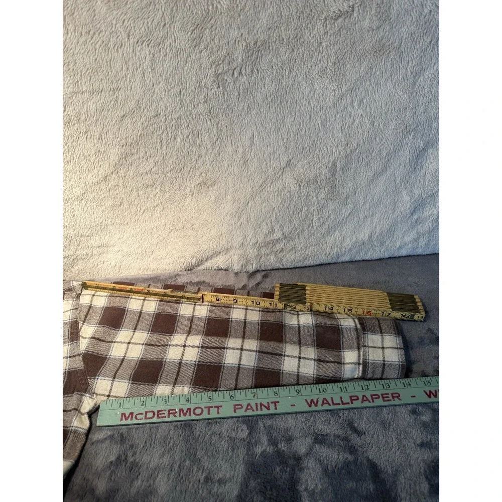 Gymboree Boys Sz M 7/8‎  Collared Shirt Brown Plaid Button Up Woven Preppy